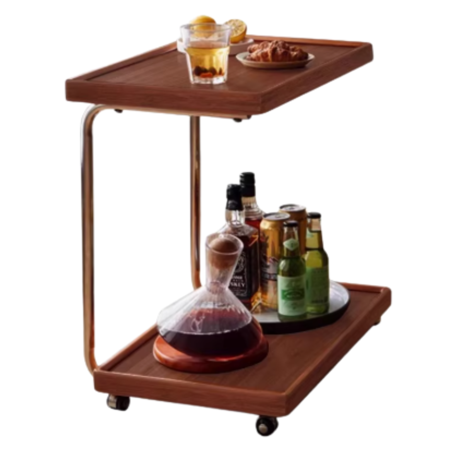 Solid Wood C-Shaped Side Table - Beech, Ash, Oak, Poplar - Modern End Table for Living Room, Bedroom & Office