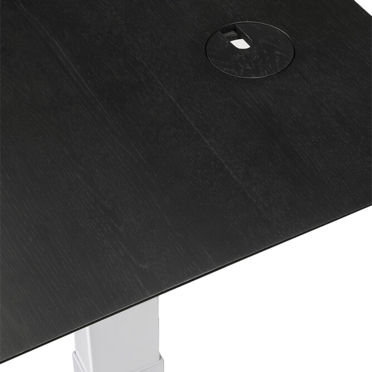 Adjustable Rectangle Office Desk with Cable Management - 140cm (Oak Black, White) | Ergonomic Home & Office Workspace Solution for Professionals & Students