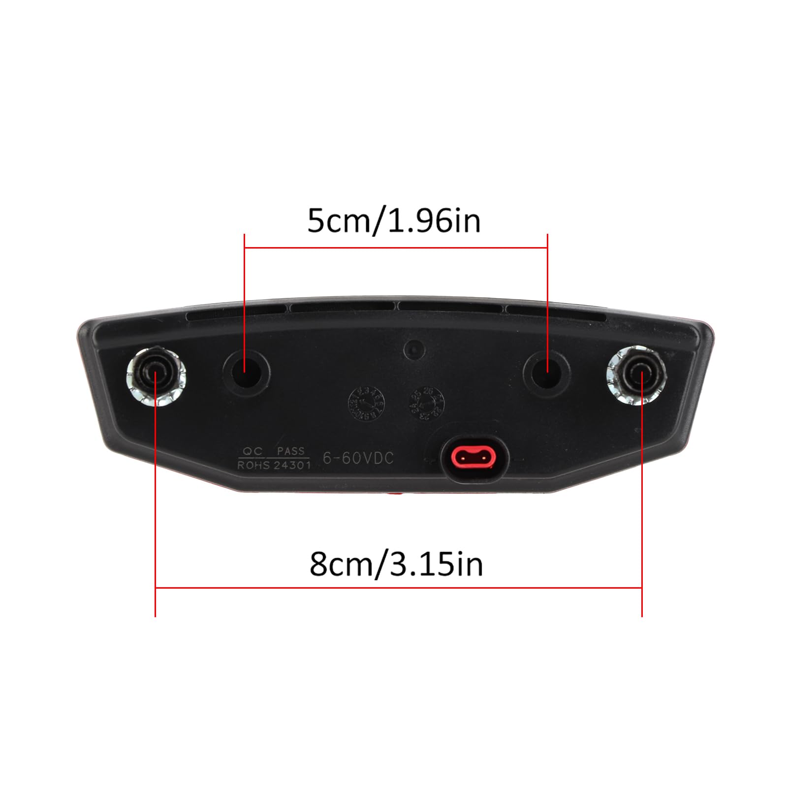 LED Tail Light for Bikes - 2 Pin Red Warning Light with Connector | Durable Riding Equipment for Night Cycling & Safety