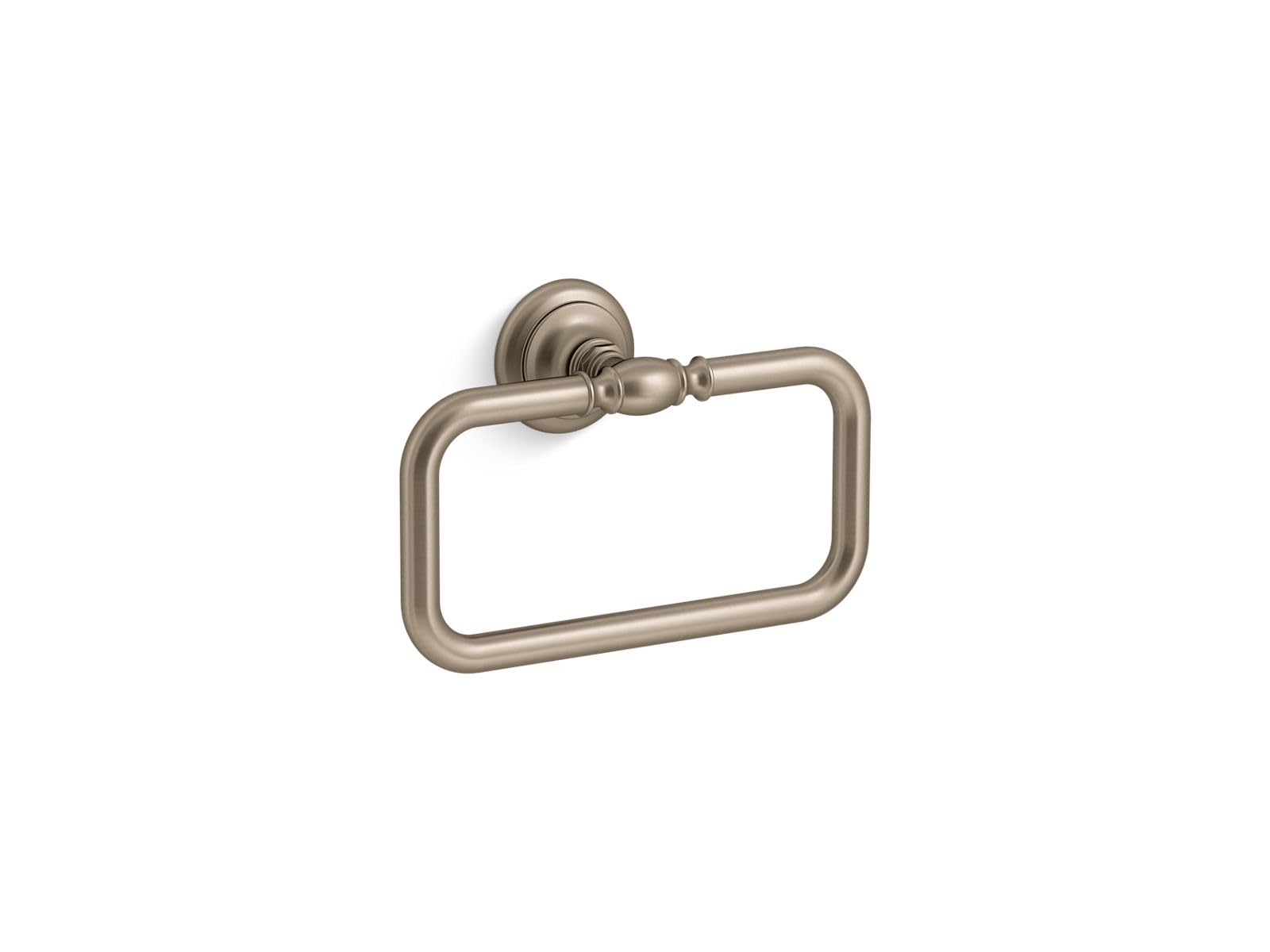Kohler K-72571-BV Artifacts Vibrant Brushed Bronze Towel Ring - Bathroom Accessory for Modern & Luxury Home Decor