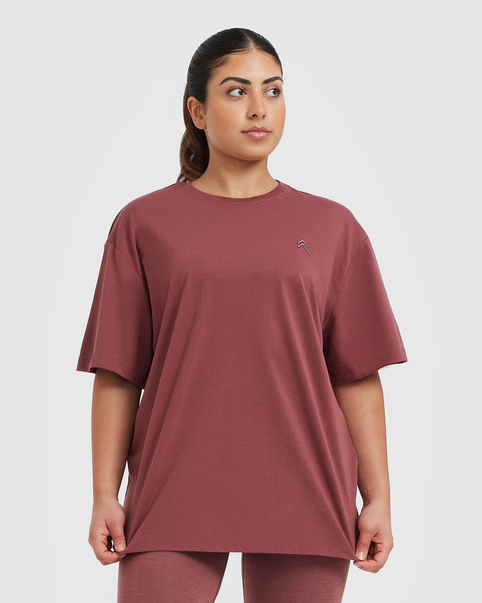 Classic Oversized Lightweight T-Shirt for Women - Soft Cotton Comfort Fit Casual Tee | Berry Color | Perfect for Everyday Wear, Lounge & Street Style