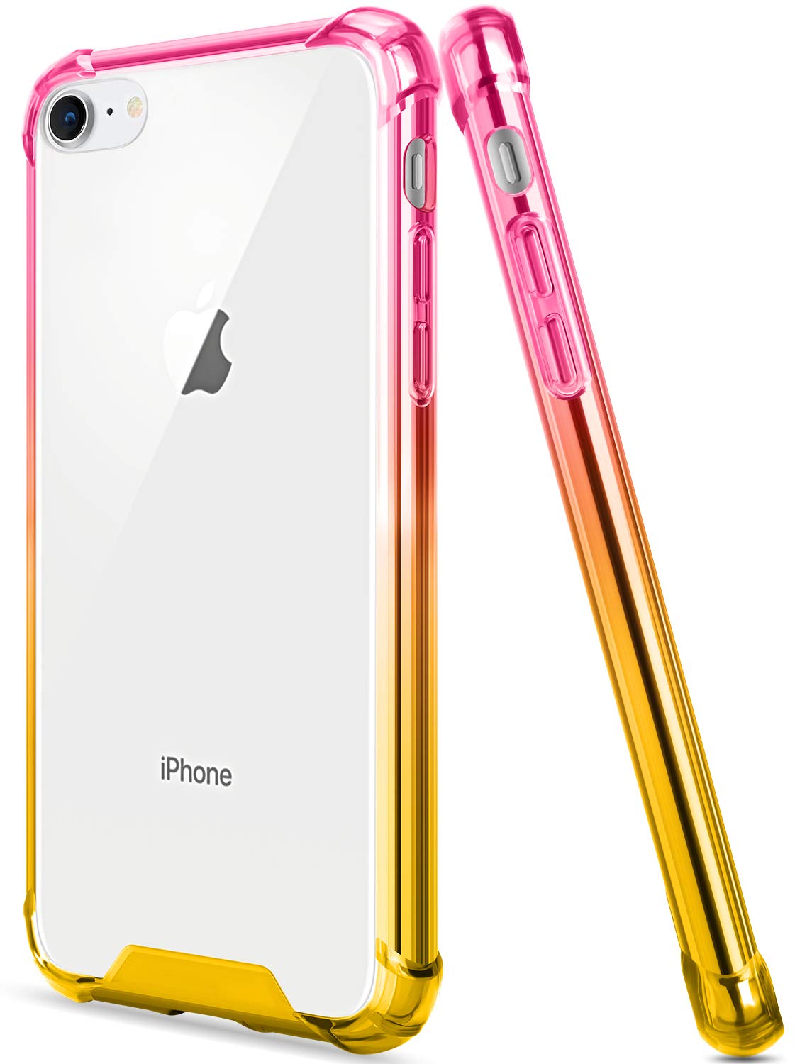 Premium Clear iPhone SE 2020/8/7 Case - Slim Shockproof Protective Cover with TPU Bumper & Hard PC Back | Anti-Scratch Cute Pink Gold Design for 4.7 Inch iPhones | Perfect for Everyday Use, Travel & Work Protection