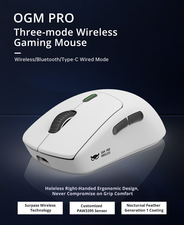 Waizowl OGM PRO Wireless Gaming Mouse - Lightweight Ergonomic Design, 16000 DPI, RGB Lighting - Perfect for FPS, MOBA, and PC Gaming at Home or Office