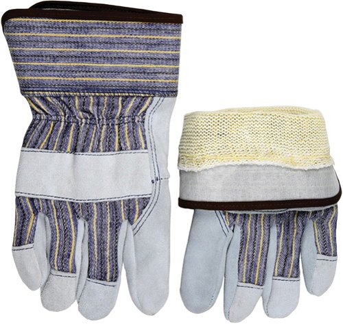 MCR Safety 1400XXXL Select Shoulder Cow Split Leather Work Gloves with Safety Cuff - Natural Pearl, 3X-Large (1 Pair) - Durable Protection for Construction, Welding & Heavy-Duty Tasks