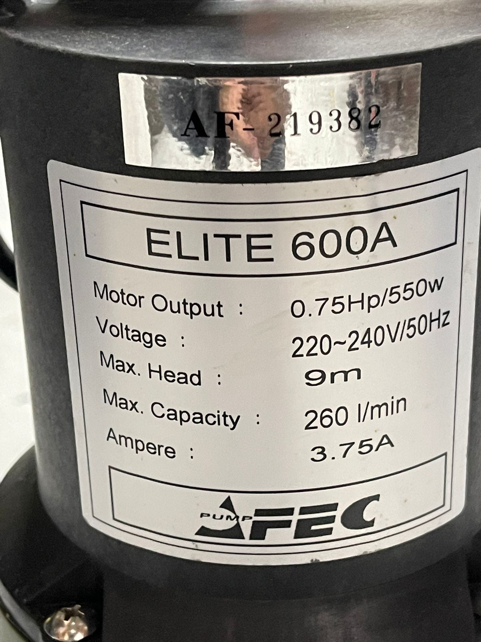 Afectmn 1.5 Inch 550W Automatic Effluent Pump with Float Switch | Model ELITE 600A | Ideal for Basement, Septic Tank, and Wastewater Drainage