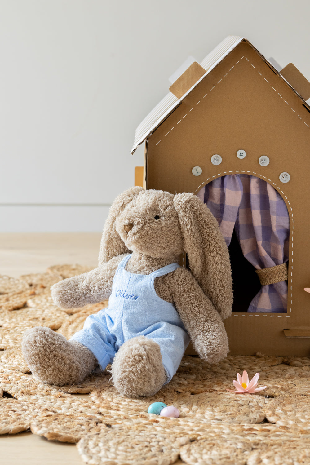 Personalized Bunny Plush Toy - Mr Honey Bunny Baby Blue Stuffed Animal for Kids, Perfect for Gifts, Nursery Decor & Cuddling