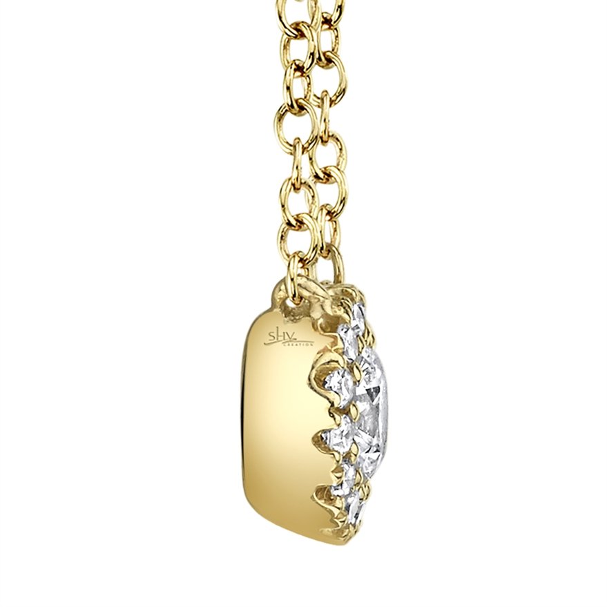 14K Gold 0.14 CTW Round Diamond Halo Pendant Necklace for Women - Elegant Gift for Anniversary, Valentine's Day & Special Occasions