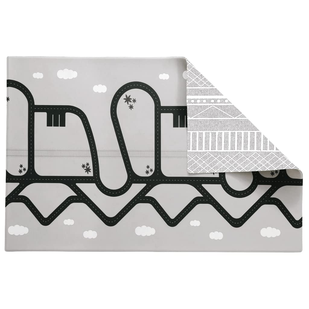 Ruggish Cali Play Rug 4.8x7 ft - Soft Reversible Baby Playmat with Interactive Map, Waterproof & Non-Slip Nursery Rug for Toddlers - Perfect for Playrooms, Daycares & Kids Bedrooms (Grey)