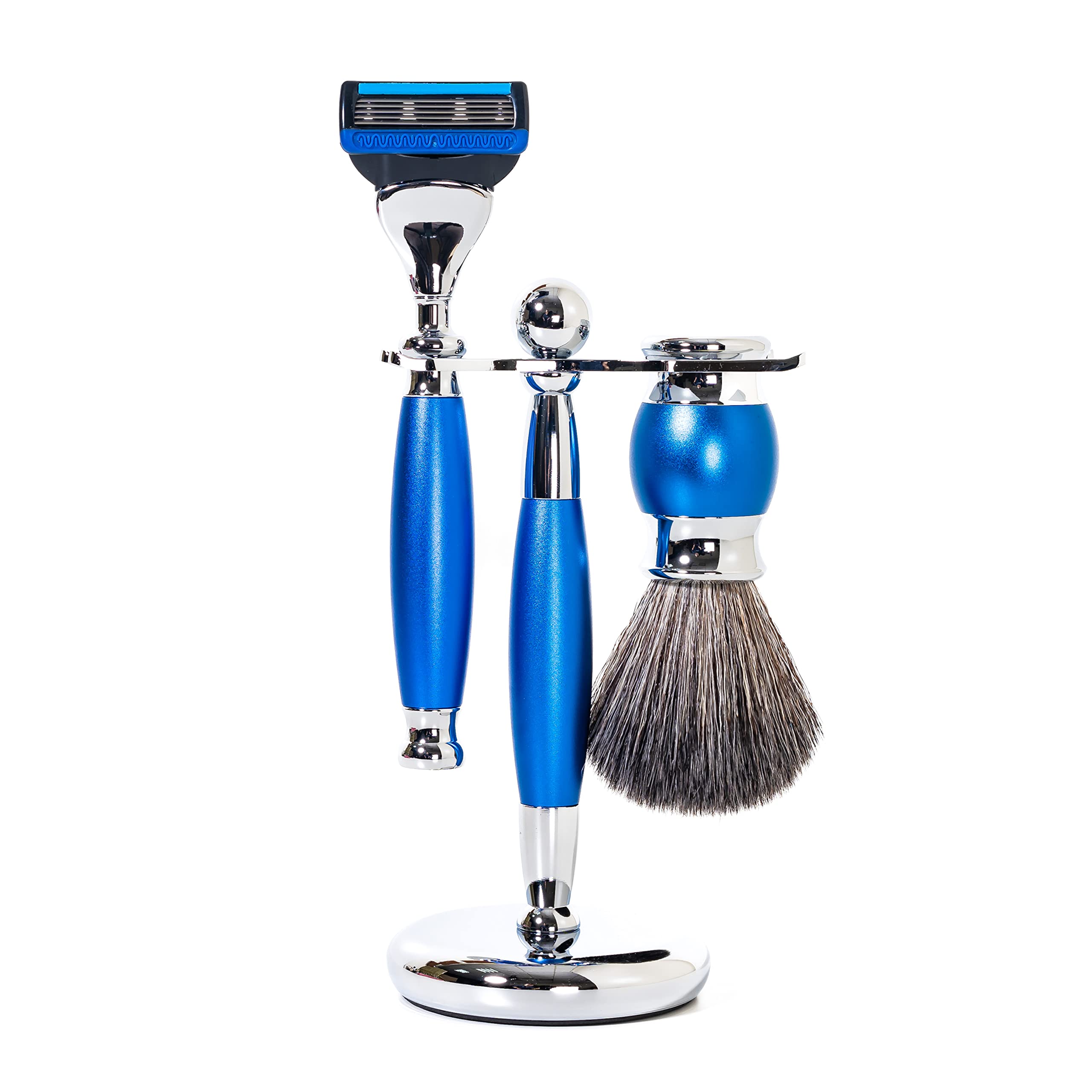 Premium 5-Blade Safety Razor Set for Men - 4-Piece Luxury Grooming Kit with Alloy Handle - Perfect Gentleman's Shaving Gift Set - Ideal for Daily Shaving, Travel & Special Occasions
