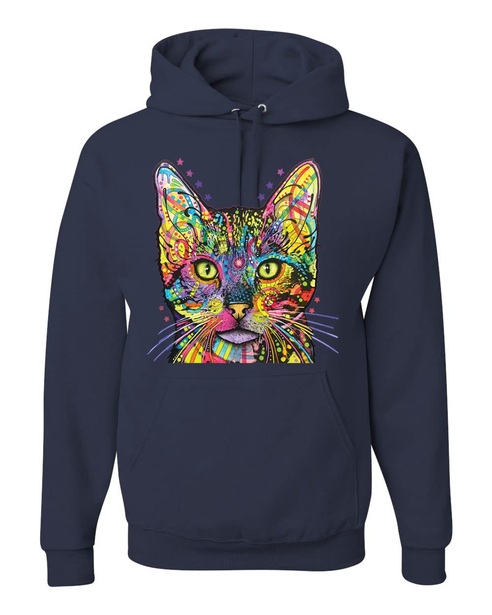 Colorful Cat Hoodie - Cat Mom & Dad Sweatshirt | Dean Russo Art Animal Lover Unisex Pullover | Gift for Pet Owners, Casual Wear & Cat-Themed Outfits