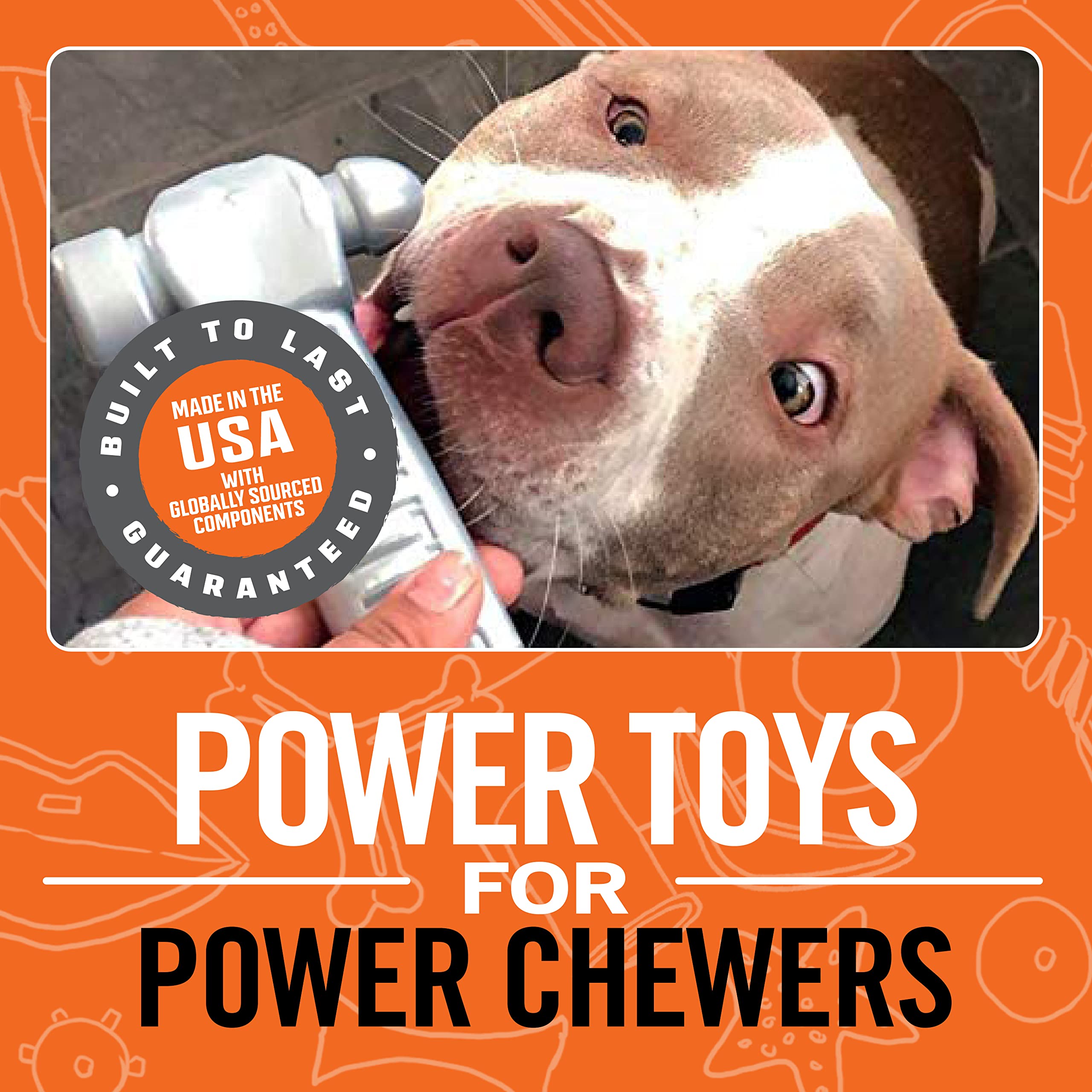 BULLYMAKE Heavy Duty Nylon Hammer Chew Toy for Dogs - Ultra Durable Chew Toy for Aggressive Chewers - Made in USA - Perfect for Large Breed Dogs & Tough Chewers - Great for Playtime, Training & Anxiety Relief