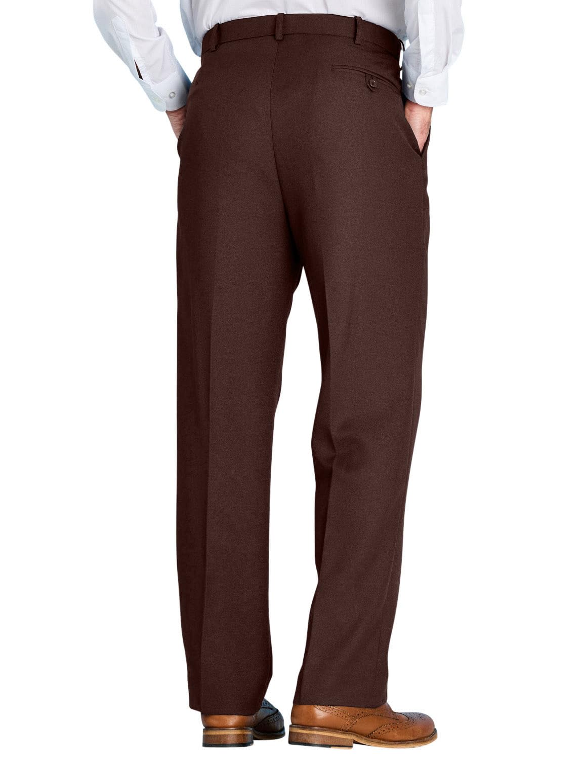 Chums Men's Stretch Waist Dress Pants - Comfortable Formal Work Slacks with Hidden Elastic Waistband | Perfect for Office, Business Meetings & Professional Occasions