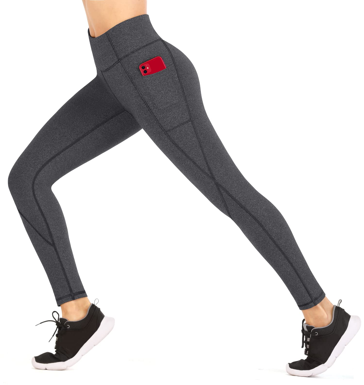 Healthyoga High Waist Yoga Pants for Women - Workout Leggings with Pockets | Stretchy Tights for Yoga, Gym, Running & Lounge Wear