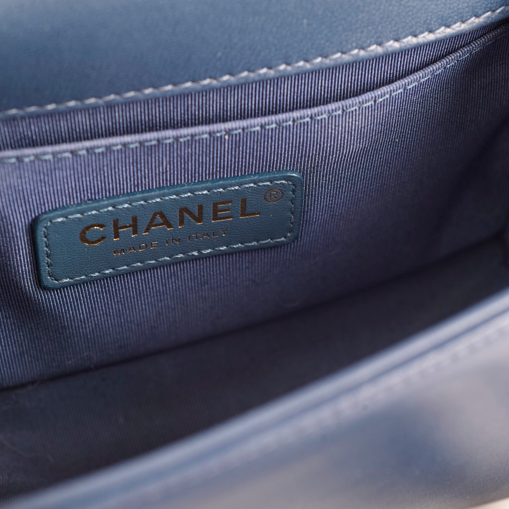 Chanel Boy Small Blue Woven Leather Handbag - Luxury Designer Crossbody Bag for Women | Perfect for Evening Parties, Date Nights & Special Occasions
