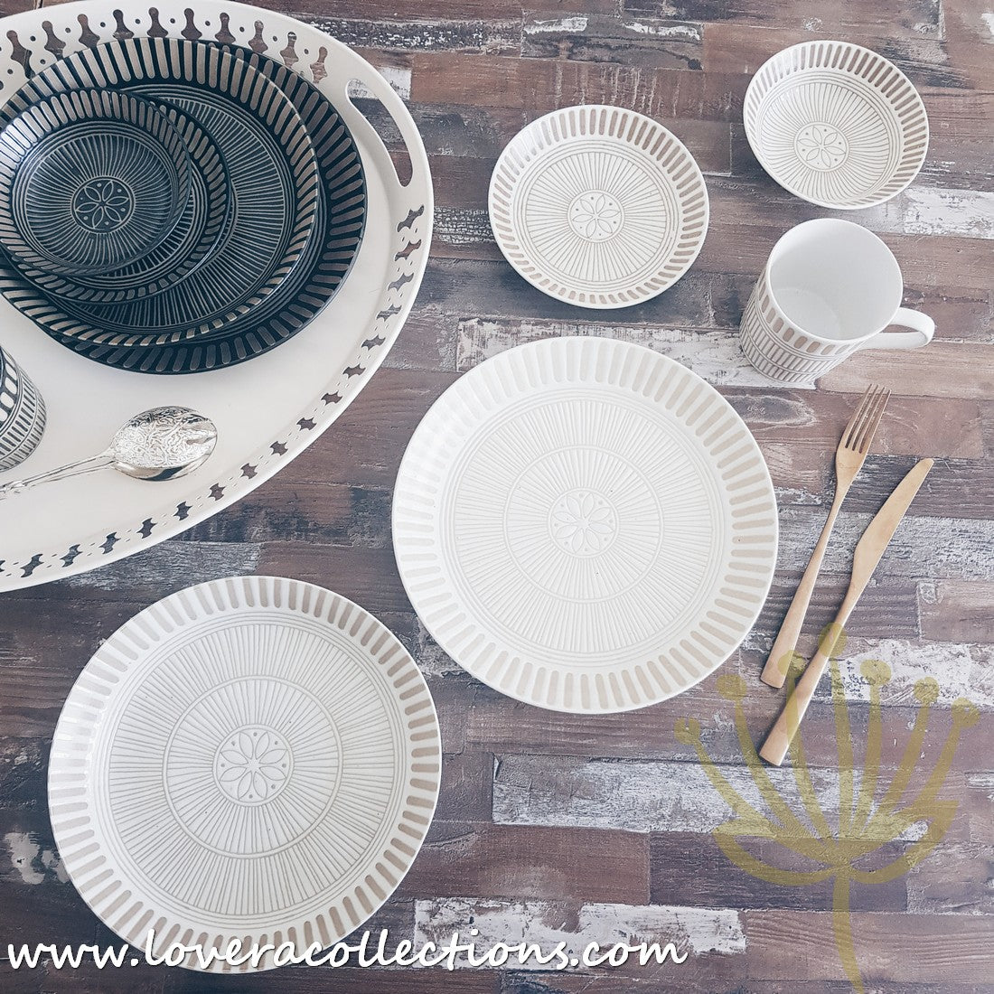 Bloom Japan Sausalito Dinnerware Set - Premium Porcelain Plates, Bowls & Cups - Elegant Japanese Style Tableware for Dining, Entertaining & Home Decor (50% Off Sale)