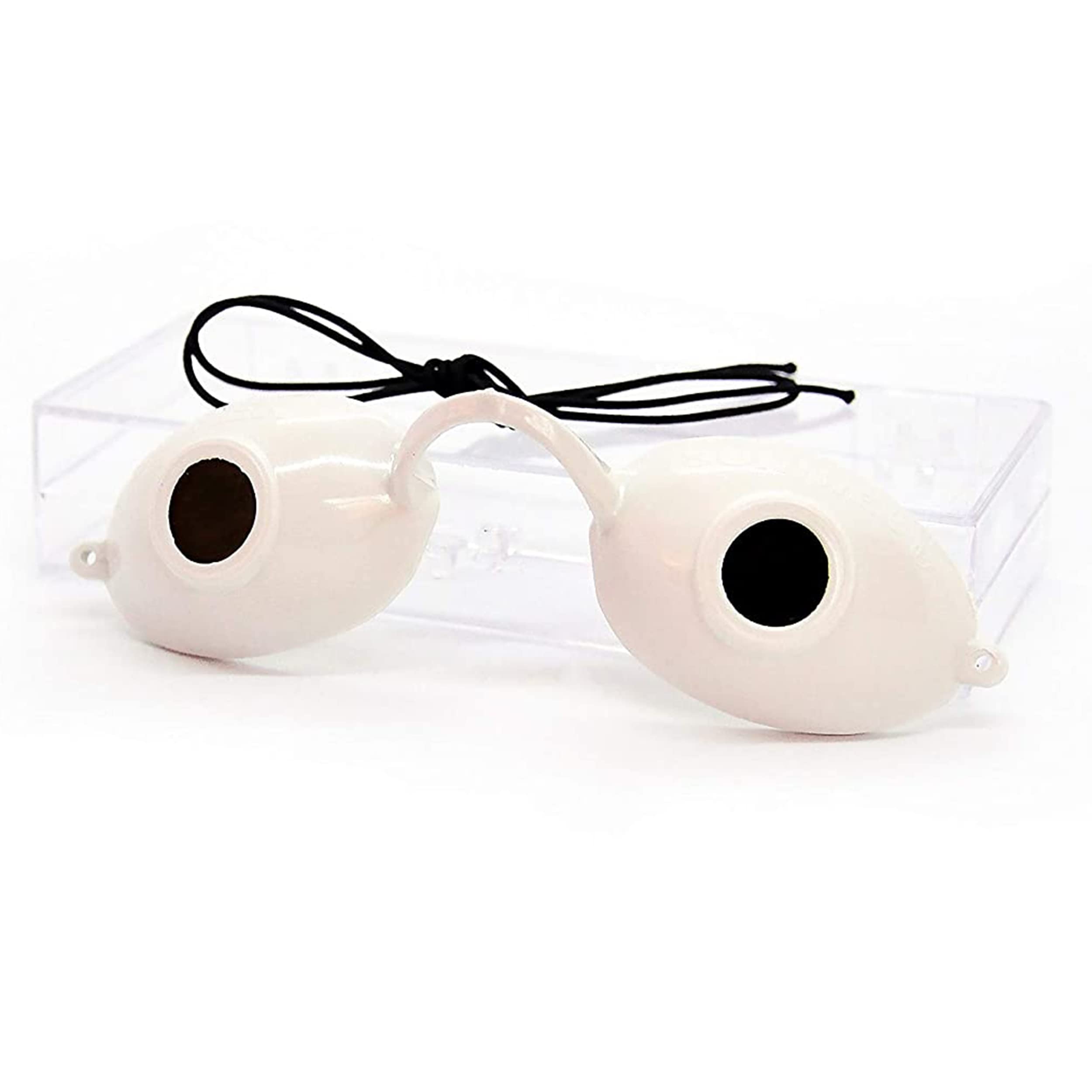 FDA Approved UV Protection Tanning Bed Goggles - Super Sunnies Eye Shields with Clear Storage Case | Eye Safety for Tanning Salons, Sunbathing & UV Light Therapy