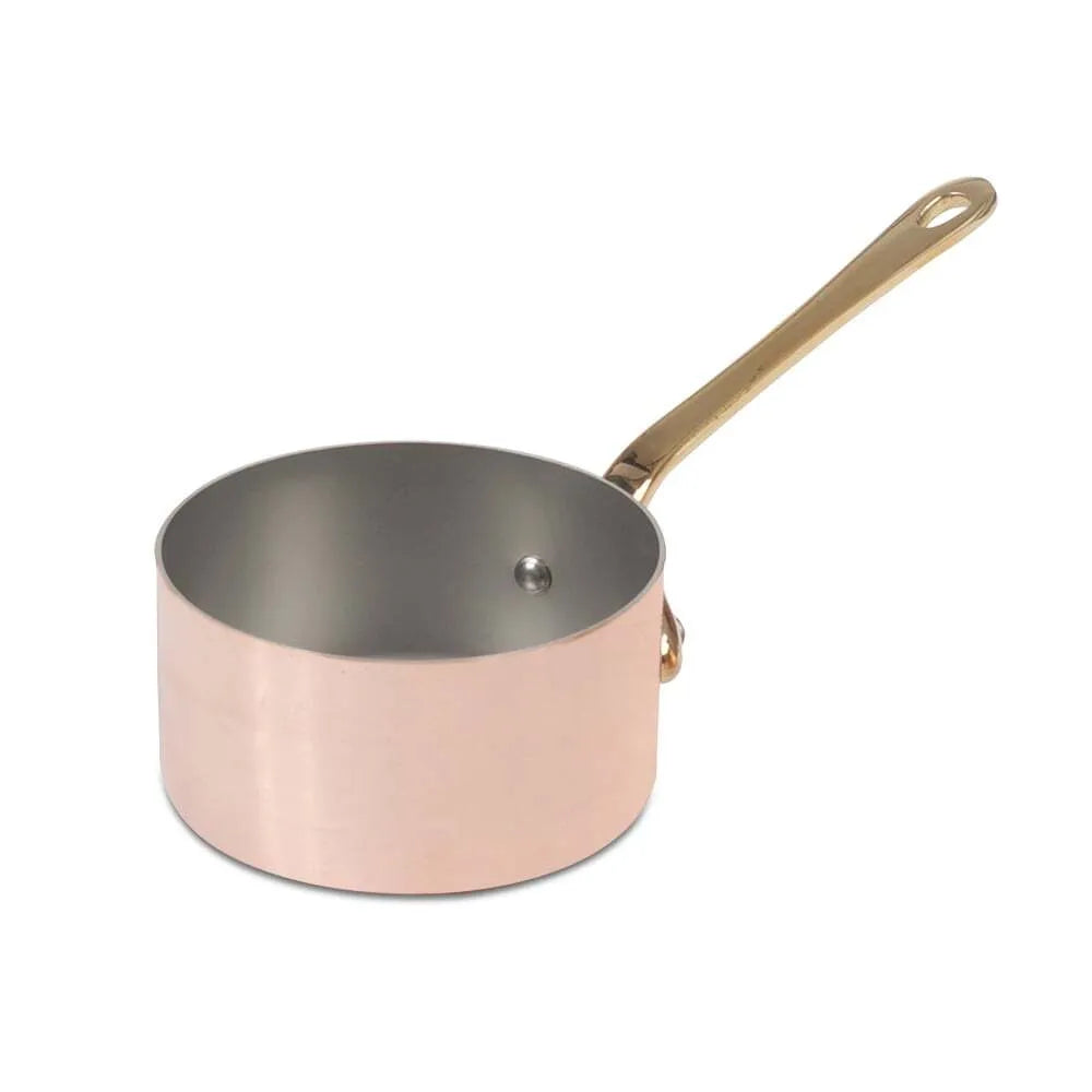 Premium Mauviel 3.5 Inch Small Copper Sauce Pan - Professional Grade Copper Cookware for Gourmet Cooking, Perfect for Sauces, Caramel & Small Batch Recipes