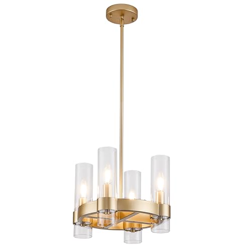 Gold 4 Light + Glass Shape