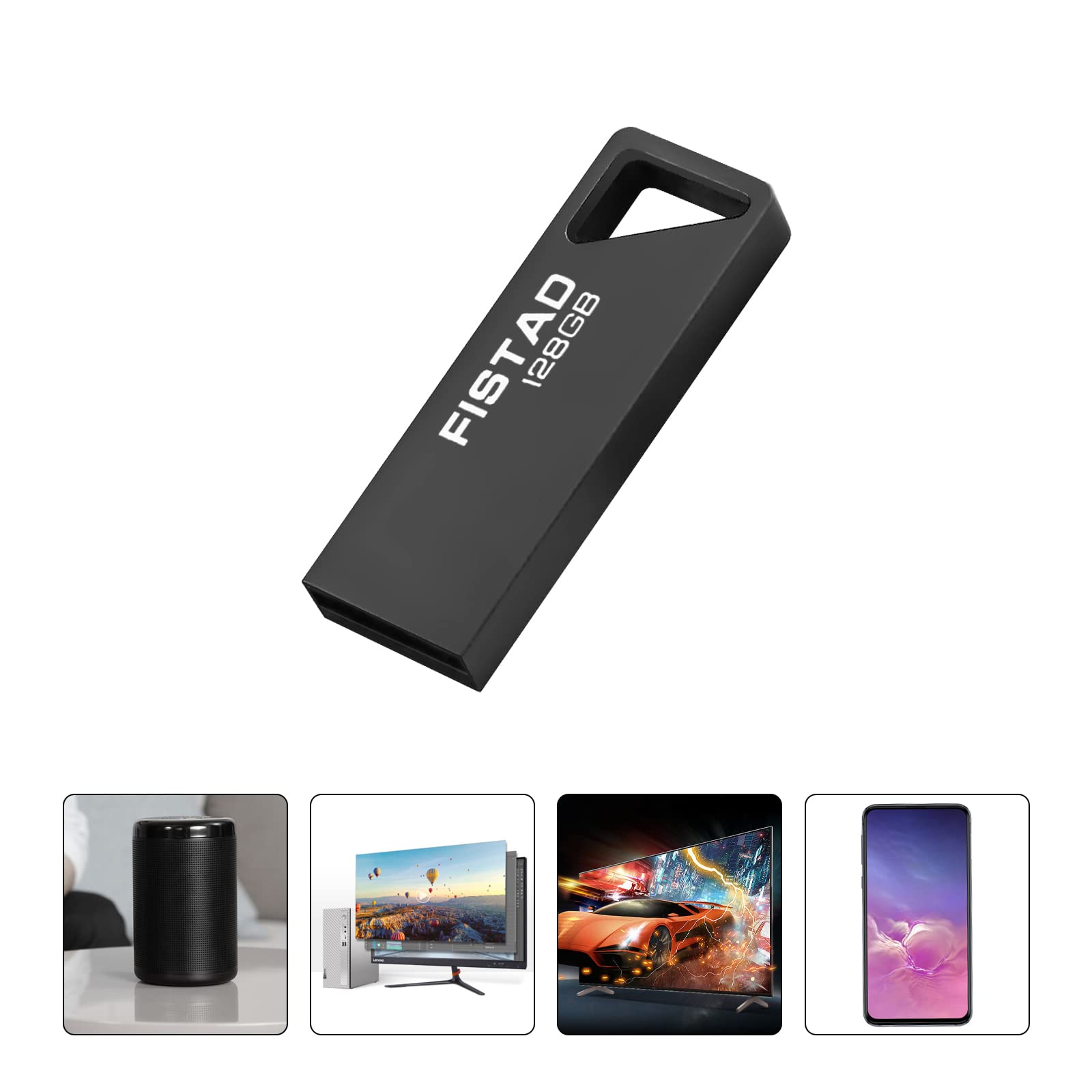 128GB USB 3.0 Flash Drive - High Speed Metal Memory Stick, Portable Thumb Drive for PC, Laptop, Tablet & Car - Perfect for Data Storage, File Transfer & Backup (Black)