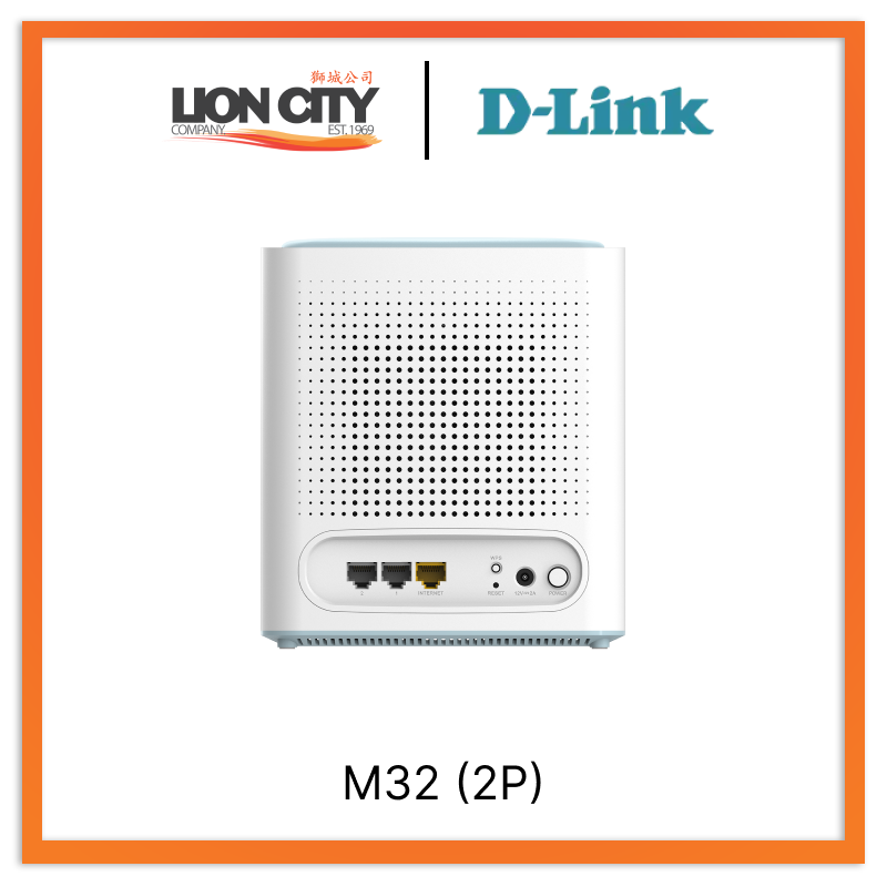 D-Link M32 (2-Pack) AX3200 Eagle Pro AI Mesh WiFi 6 Router - Dual-Band, Whole Home Coverage, Smart Connect - Perfect for Gaming, Streaming & Large Homes