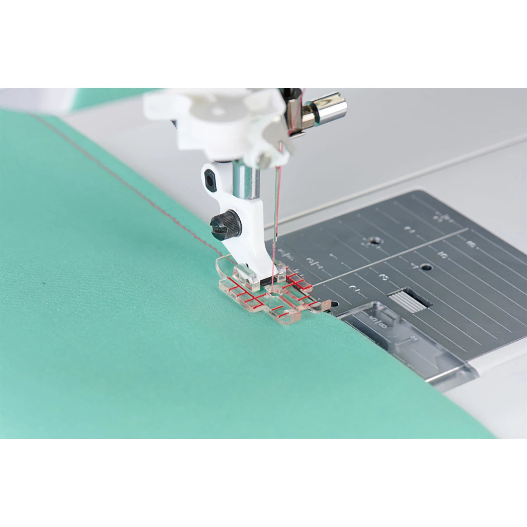 HUSQVARNA VIKING Clear Adjustable 1/4 Inch Piecing Foot with Guide - Perfect for Quilting, Sewing Straight Seams & Patchwork Projects