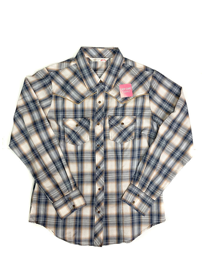 Ely Cattleman 15324944 Women's Long Sleeve Western Shirt - Stylish Plaid Button Up Top for Cowgirl Fashion, Rodeo Events & Country Outfits