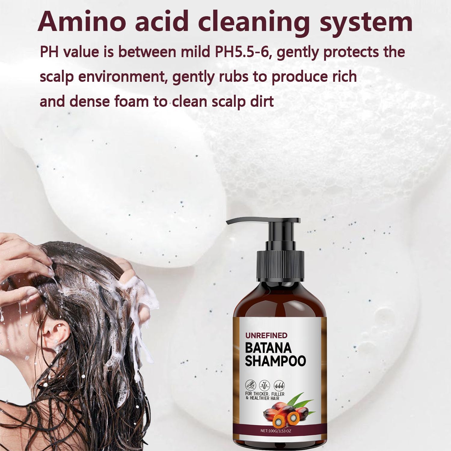Batana Oil & Rosemary Shampoo for Hair Growth - Natural Shampoo for Thicker, Fuller, Healthier Hair - Soft & Fluffy Results for Men & Women - Perfect for Daily Hair Care & Scalp Nourishment (1pc)