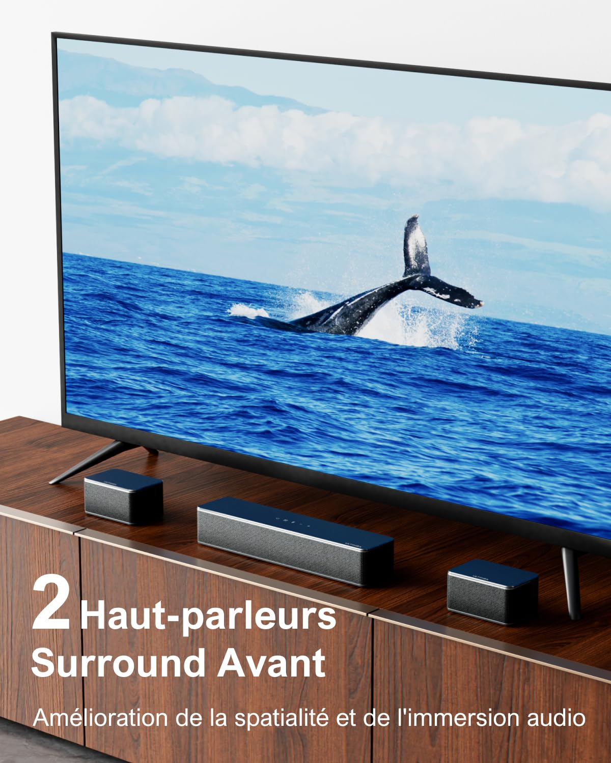ULTIMEA 7.1ch Sound Bar with Wireless Subwoofer - Virtual Surround Sound System for TV, App Control, 4 Wired Surround Speakers - Perfect for Home Theater, Movies & Gaming (Poseidon D70 Model)