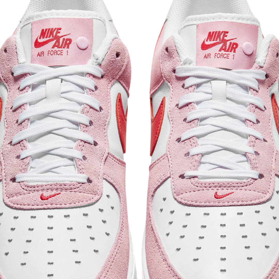 Nike Air Force 1 Low '07 QS Valentine's Day Sneakers - Love Letter Tulip Pink/University Red/White | Valentine's Gift, Casual Wear & Street Style Fashion