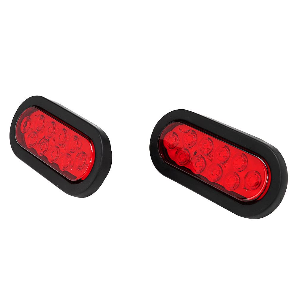 LED Waterproof Red Trailer Lights - Pair of Rectangle Stud Stop Turn Tail Lights for Boats & Trailers | Durable Marine & RV Lighting for Night Safety