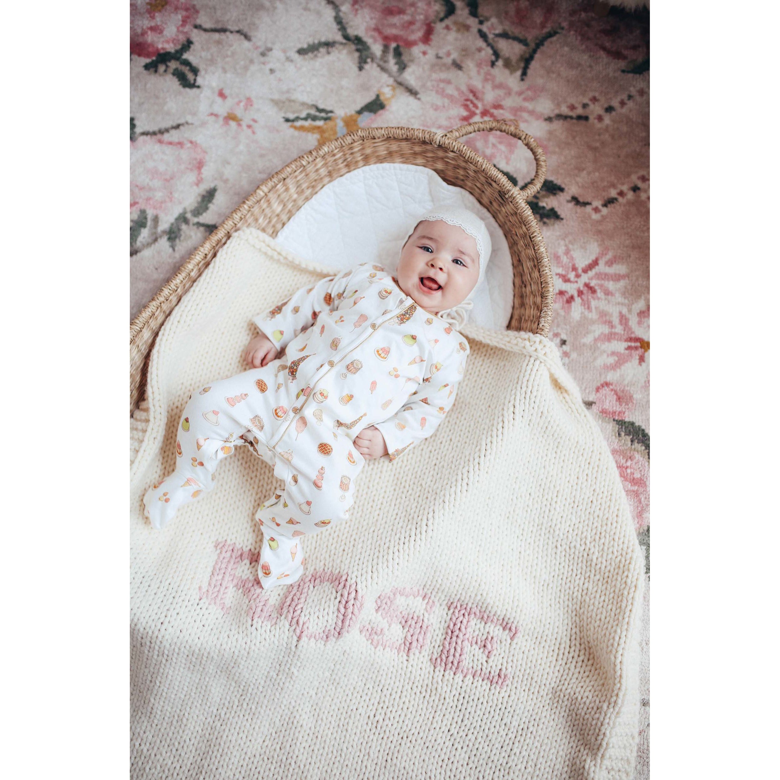 Atelier Choux Classic Playsuit Sweetie Pie - Soft Organic Cotton Baby Romper for Girls & Boys - Perfect for Playdates, Nursery & Photo Shoots