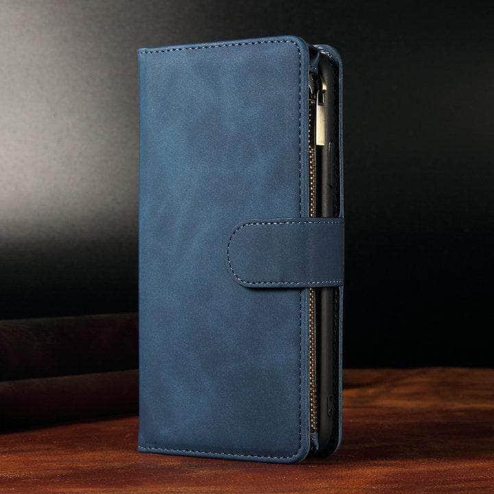 Premium Multifunction Leather Wallet with Zipper for Samsung Galaxy S21 - RFID Blocking, Card Slots & Phone Protection - Perfect for Travel, Work & Everyday Use