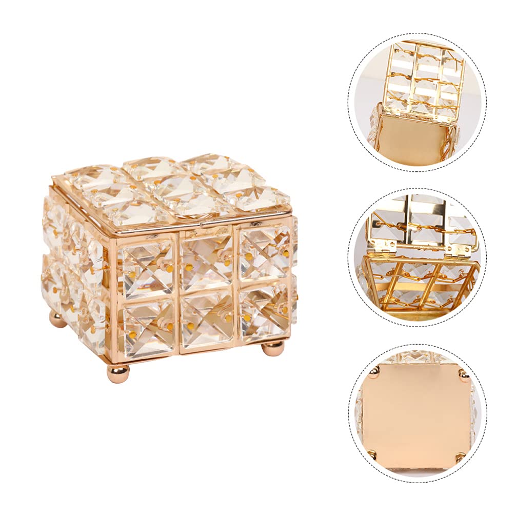 Happyyami Elegant Square Jewelry Box with Lid - Stylish Jewelry Storage Organizer for Girls, Women | Perfect for Home Decor, Vanity Table, Gift Giving & Travel Accessories