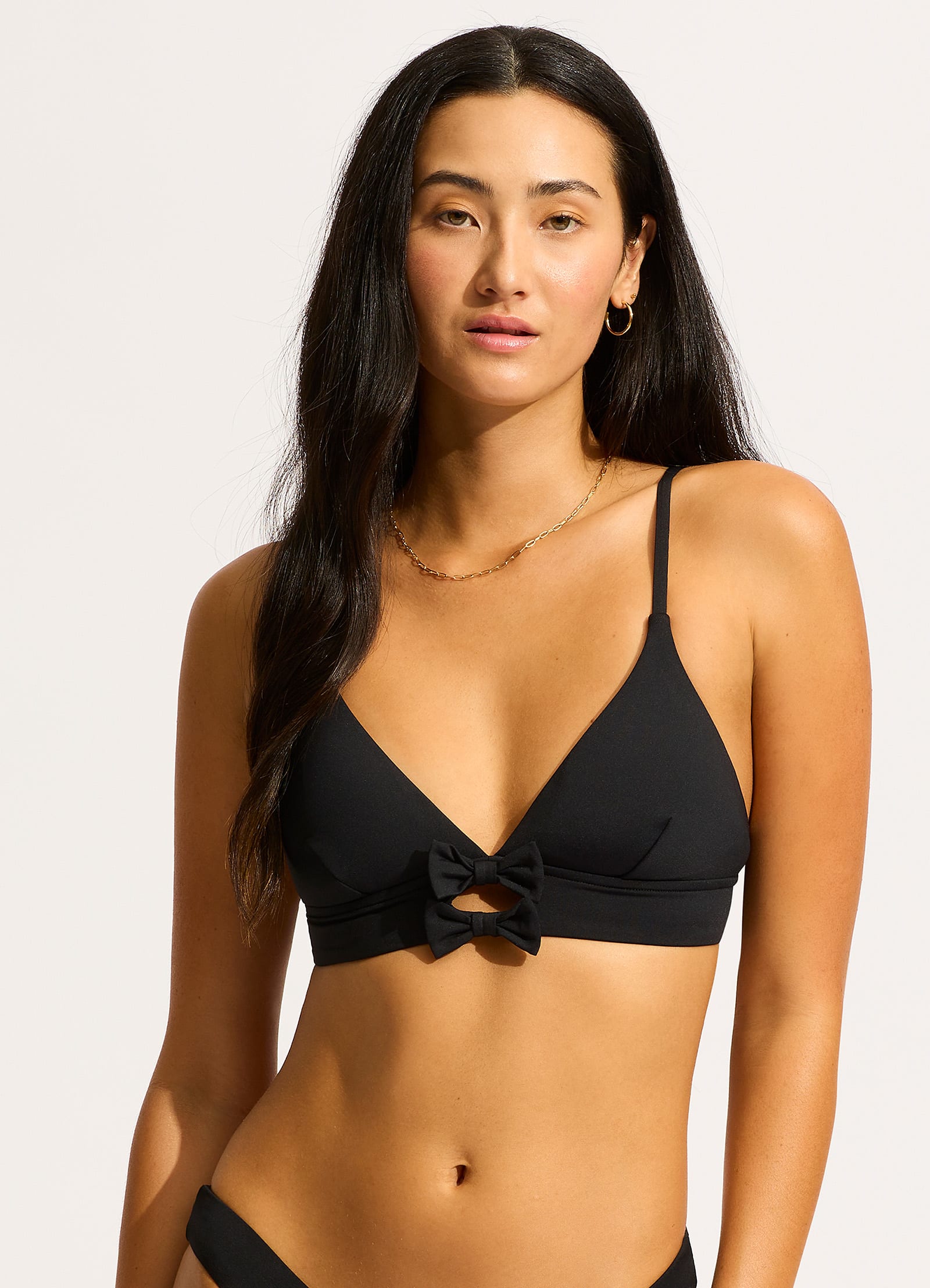 Beau Banded Triangle Bikini Top - Sexy Black Swimwear for Women | Perfect for Beach, Pool & Summer Vacations