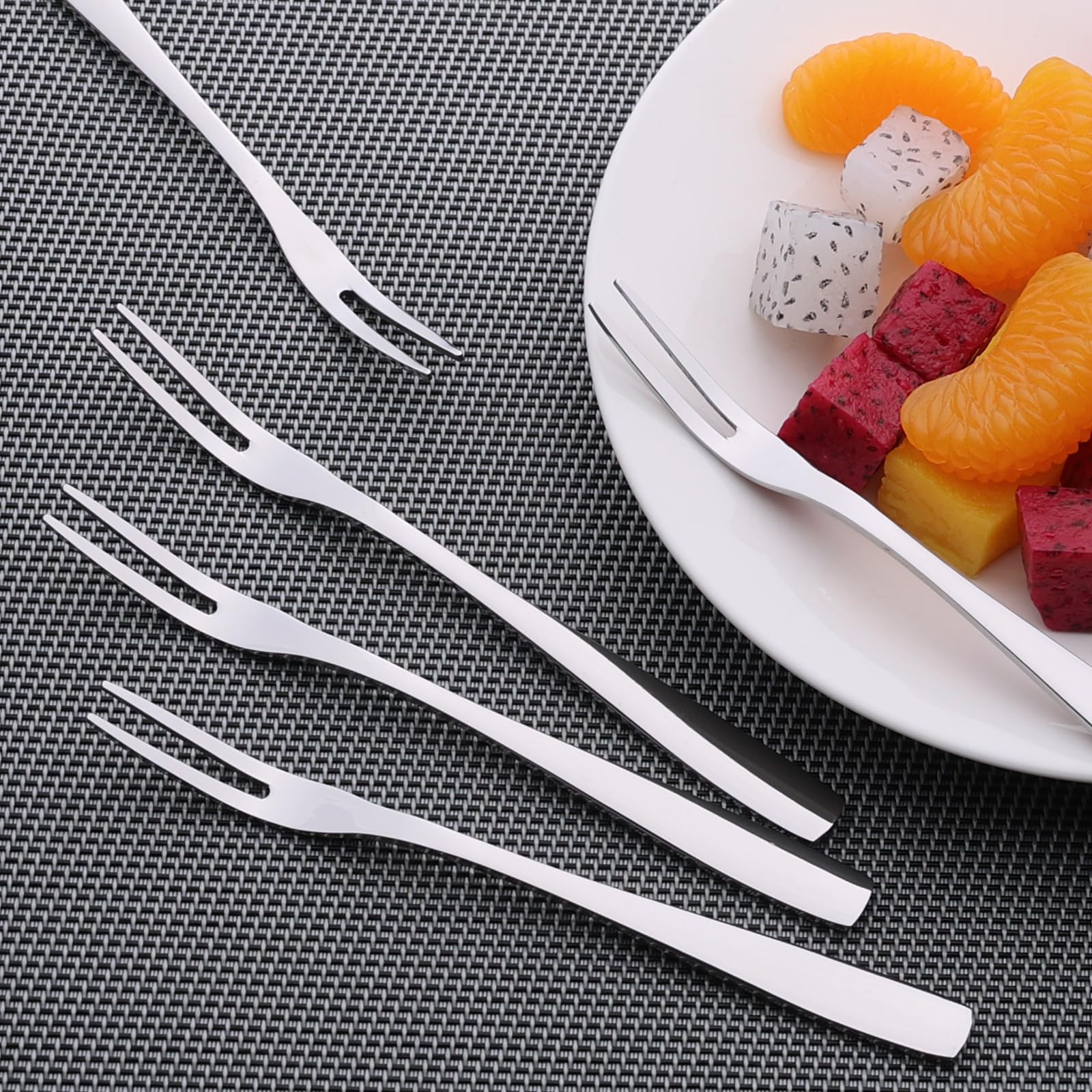 Begale 12-Piece Bistro Appetizer Cocktail & Fruit Forks Set - 2-Prong Small Forks (5.4 Inch) - Perfect for Parties, Weddings, Cheese Platters & Dessert Serving