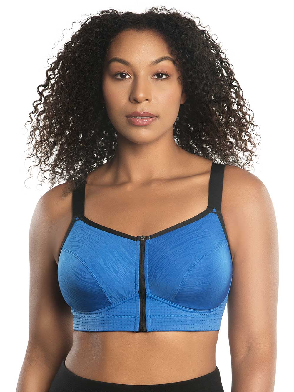 Wire-Free Zip Front Sports Bra for Women - Comfortable & Supportive Workout Bra for Running, Yoga & Gym