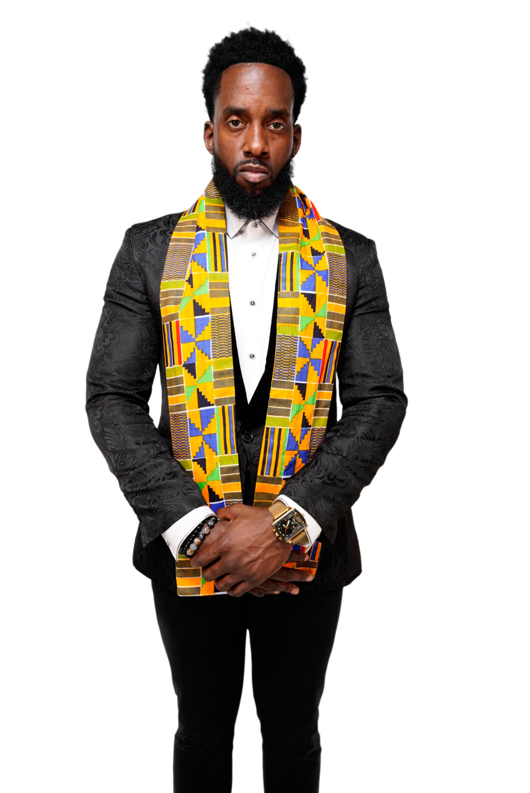 Authentic African Kente Print Stole & Sash - Dupise Akannipa DP4075S - Perfect for Weddings, Cultural Events & Fashion Accessories