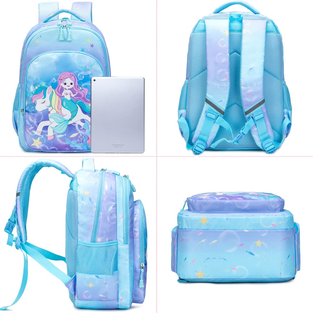 Meisohua Unicorn Girls School Backpack Set - Lightweight Kids Bookbag for Elementary & Middle School - Cute Daypack for School, Travel & Everyday Use