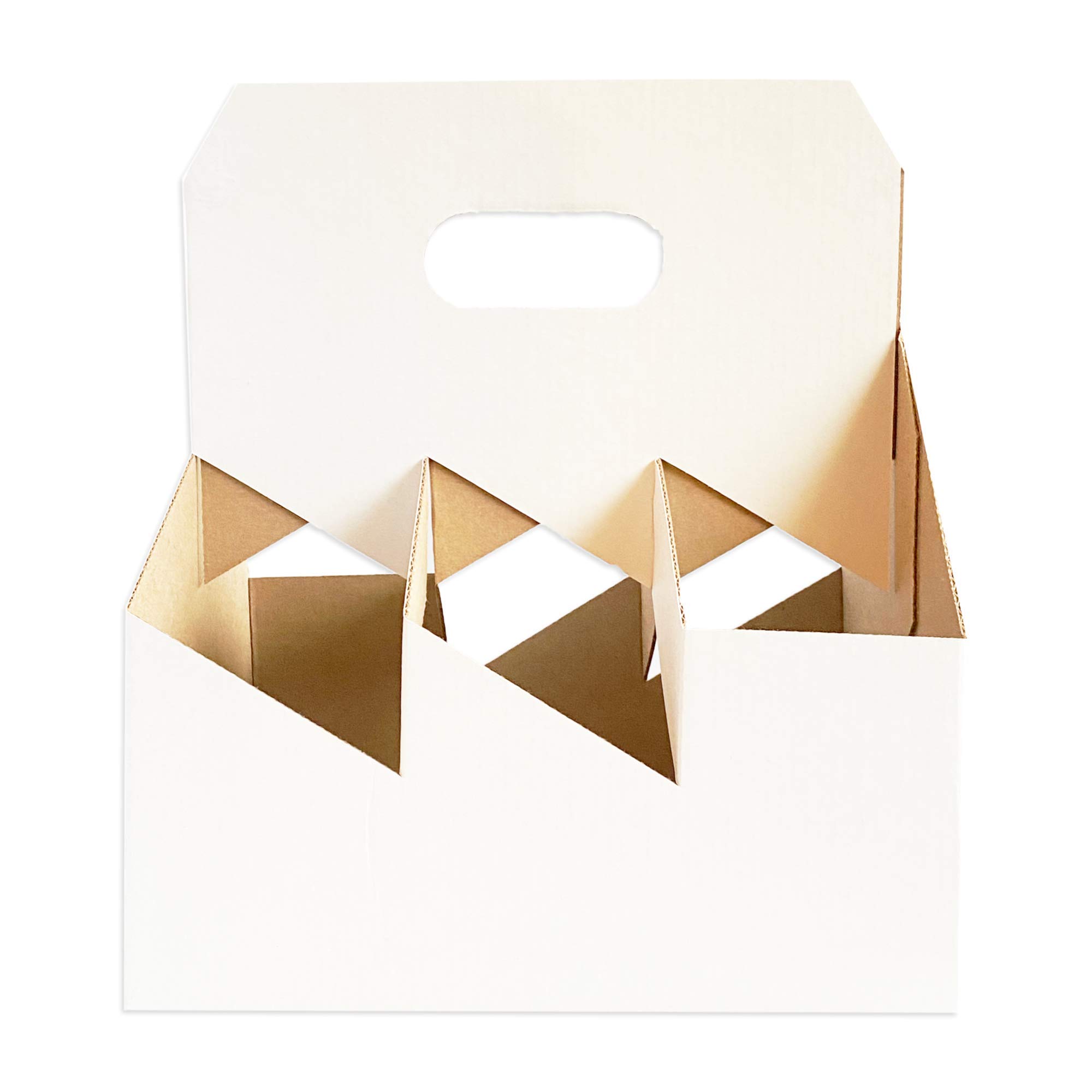 6-Pack White Wine Bottle Carrier - Holds 750ml Wine or 22oz Beer Bottles | Perfect for Parties, Picnics & Gift Giving