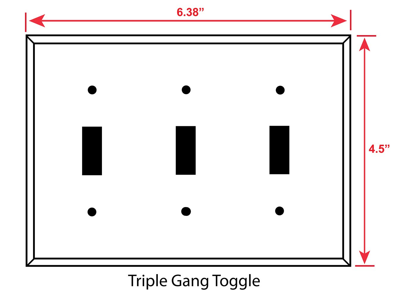 Decorative Metal Wall Plate - Triple Gang Toggle Art Plate in Vino Finish | Made in USA | Perfect for Living Room, Bedroom & Office Decor