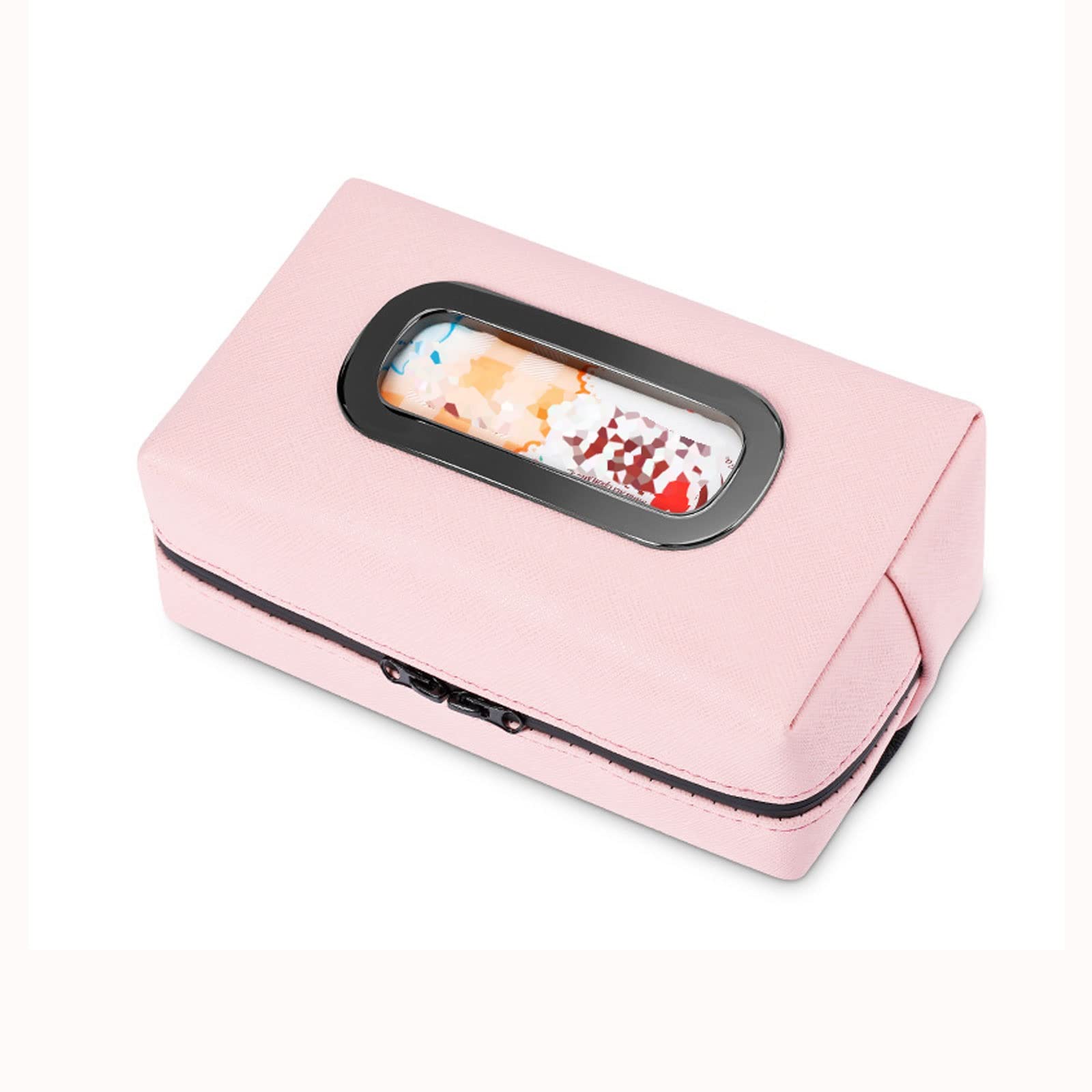 Universal Car Tissue Holder - Sun Visor & Backseat Hanging Organizer with Armrest Box Storage | Soft Pink Auto Accessory | Perfect for Road Trips, Commuting & Family Travel
