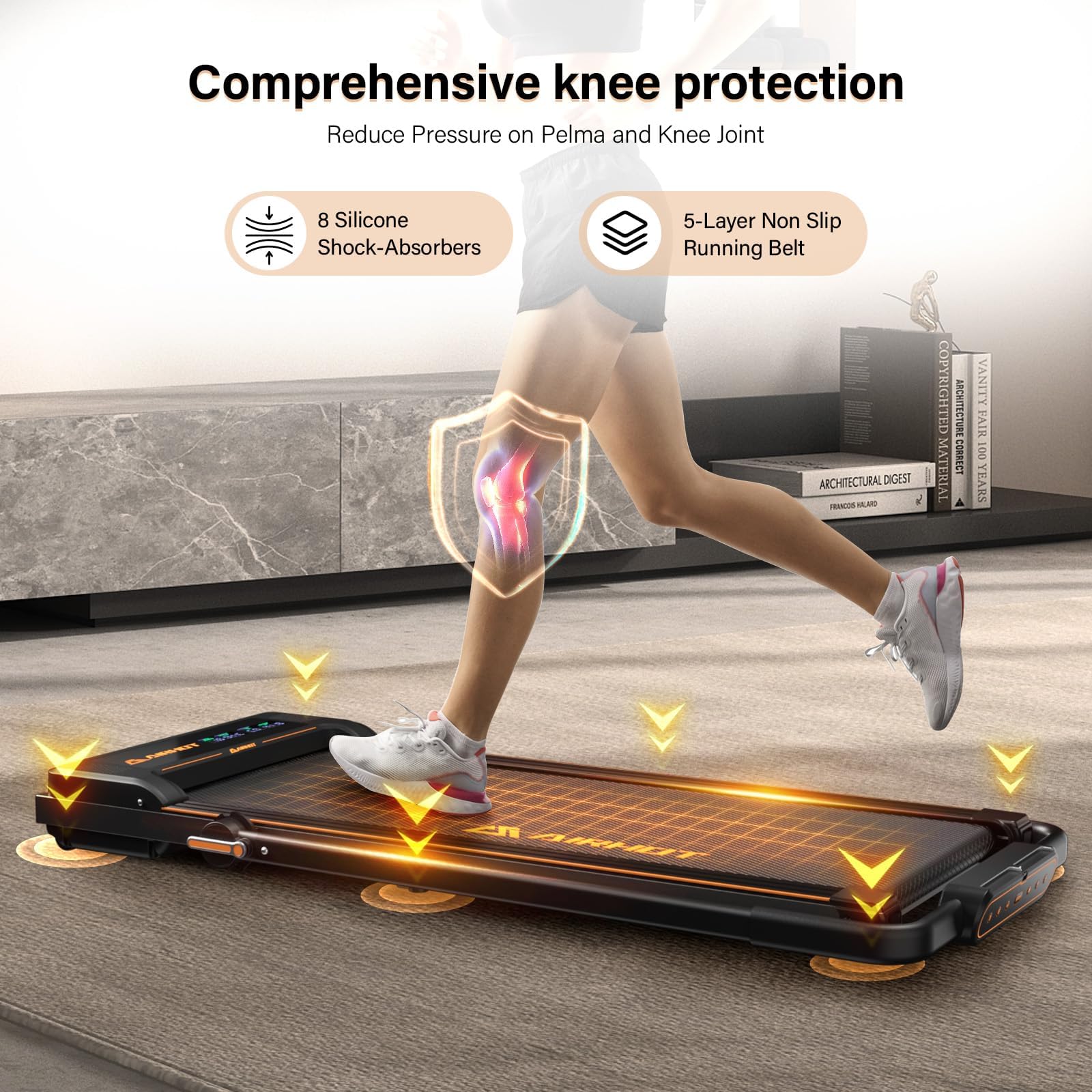 2.5HP Under Desk Treadmill with Remote Control & LED Display - Quiet Walking Pad for Home Office, Compact Space - Portable Treadmill for Work from Home & Small Apartments - Perfect for Exercise While Working or Watching TV