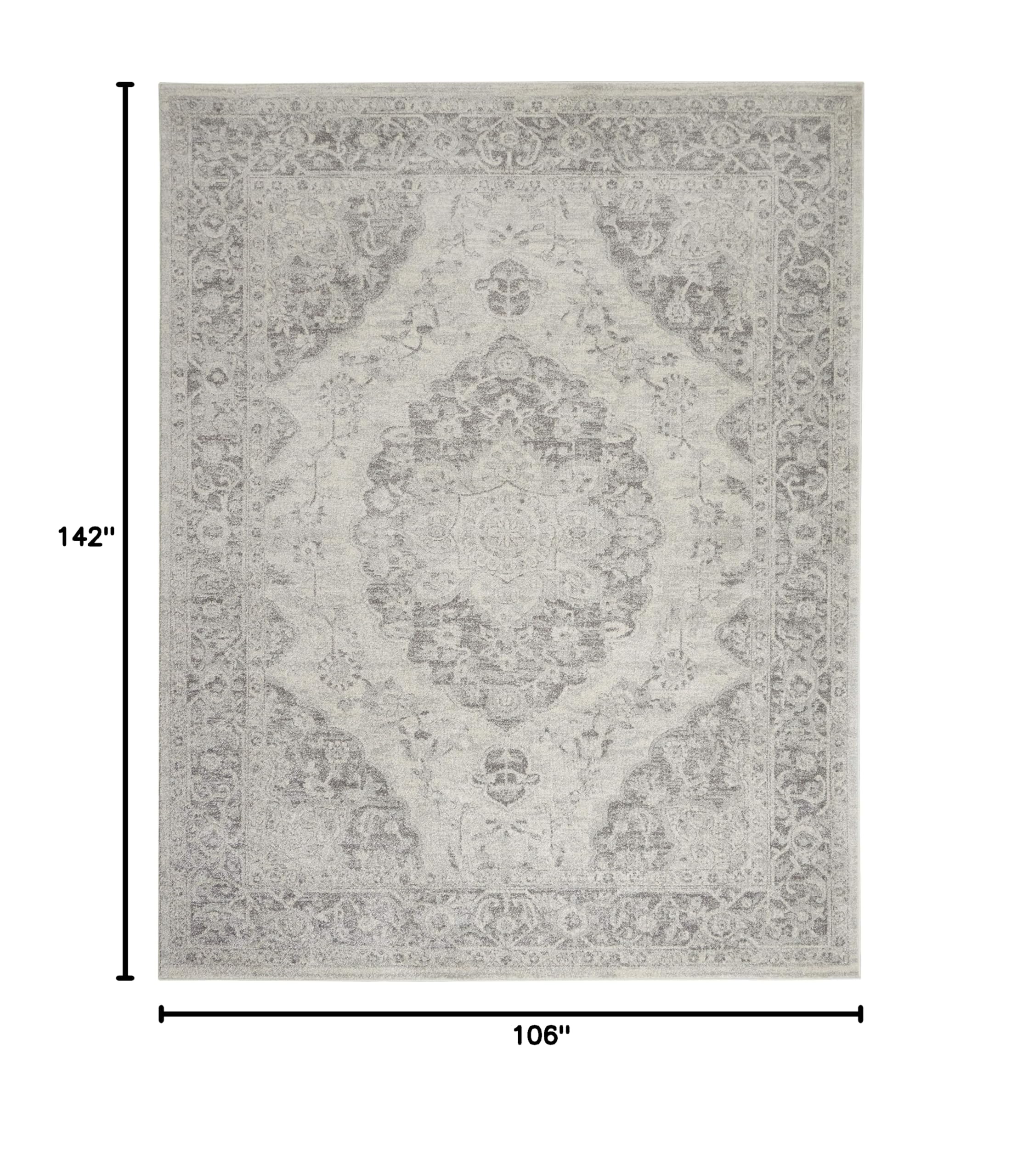 Nourison Tranquil Traditional Ivory/Grey 8'10