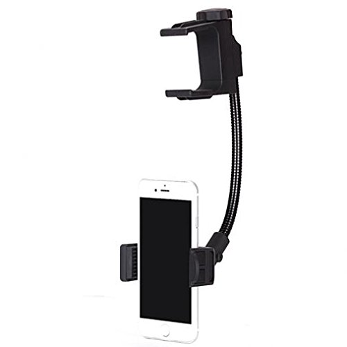 Universal Car Mount Mirror Holder for iPhone 12/12 Mini/12 Pro/12 Pro Max - 360° Swivel Rear View Cradle with Strong Grip - Perfect for Driving, Navigation & Hands-Free Calls