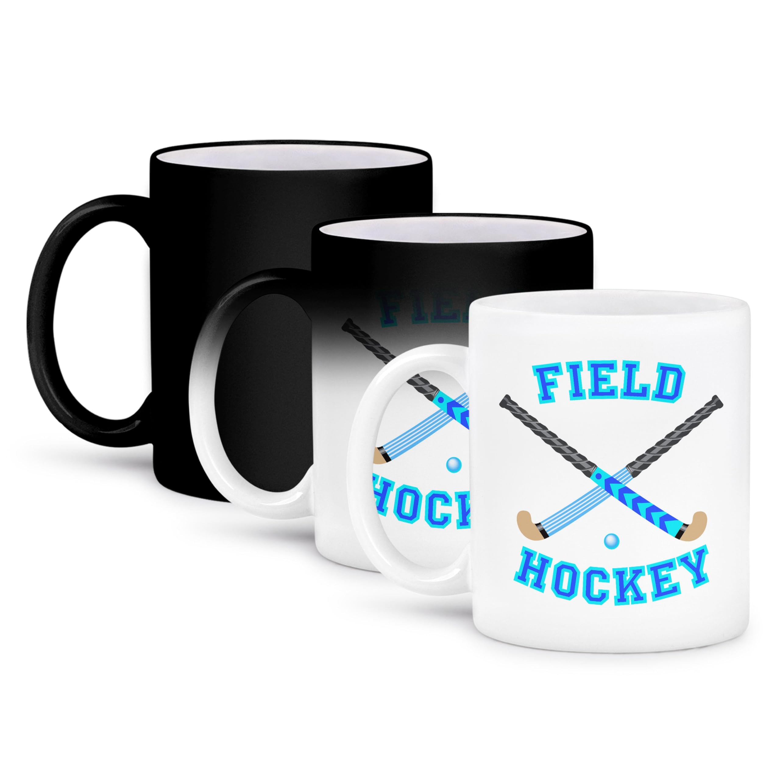 3D Rose 11oz Blue and Aqua Field Hockey Sports Design Coffee Mug - Funny Gift for Hockey Players, Fans, and Sports Enthusiasts - Perfect for Game Days, Office Use, and Coffee Lovers