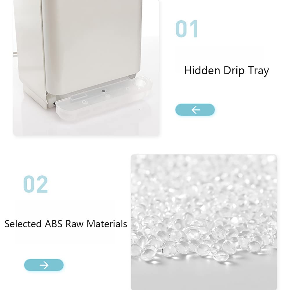 2000W High-Speed Vertical Hand Dryer - Commercial Automatic Hand Dryer with Hot/Cold Air Switch & Water Collection - Dries Hands in 5-7 Seconds - Ideal for Bathrooms, Restaurants, Hotels, and Public Restrooms (Gold)