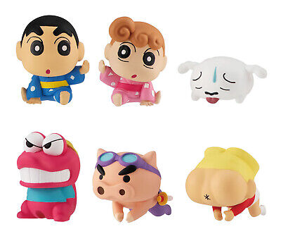 Bandai Hugcot Gashapon Crayon Shin Chan Part 5 & 6 Figure Collection Set - Cute Anime Collectible Toys for Display, Gifts & Shin Chan Fans