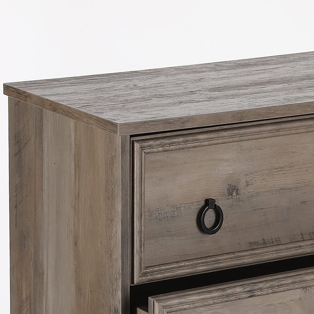 Modern 4-Drawer Dresser for Bedroom - Tall Chest of Drawers with Easy Pull Handles & Textured Borders | Gray Closet Organizer & Clothing Storage Solution | Perfect for Living Room, Hallway & Bedroom Organization