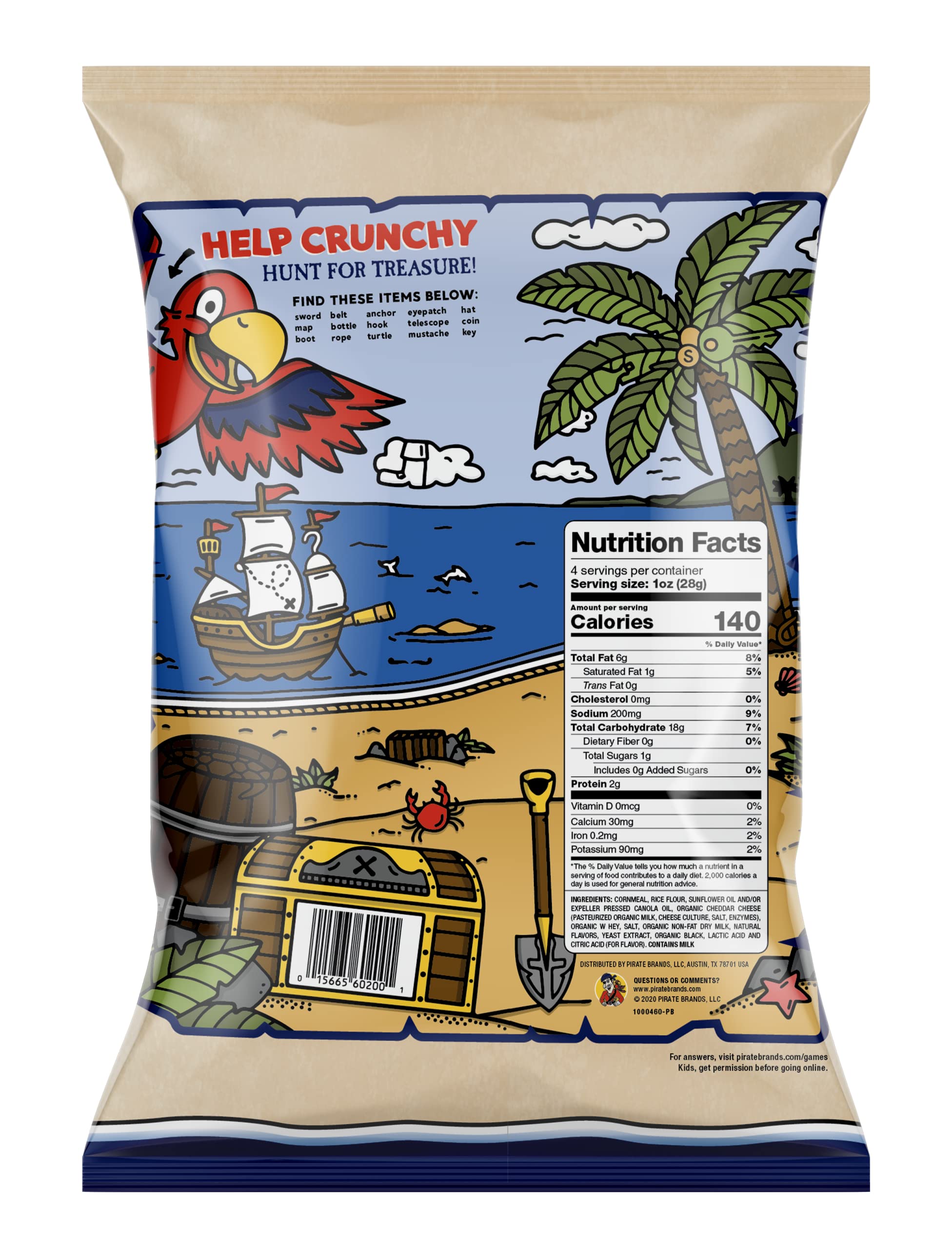 Pirate's Booty Aged White Cheddar Cheese Puffs - Gluten Free Kids Snacks, 4oz (12 Pack) - Perfect for School Lunches, Movie Nights & Healthy On-the-Go Snacking