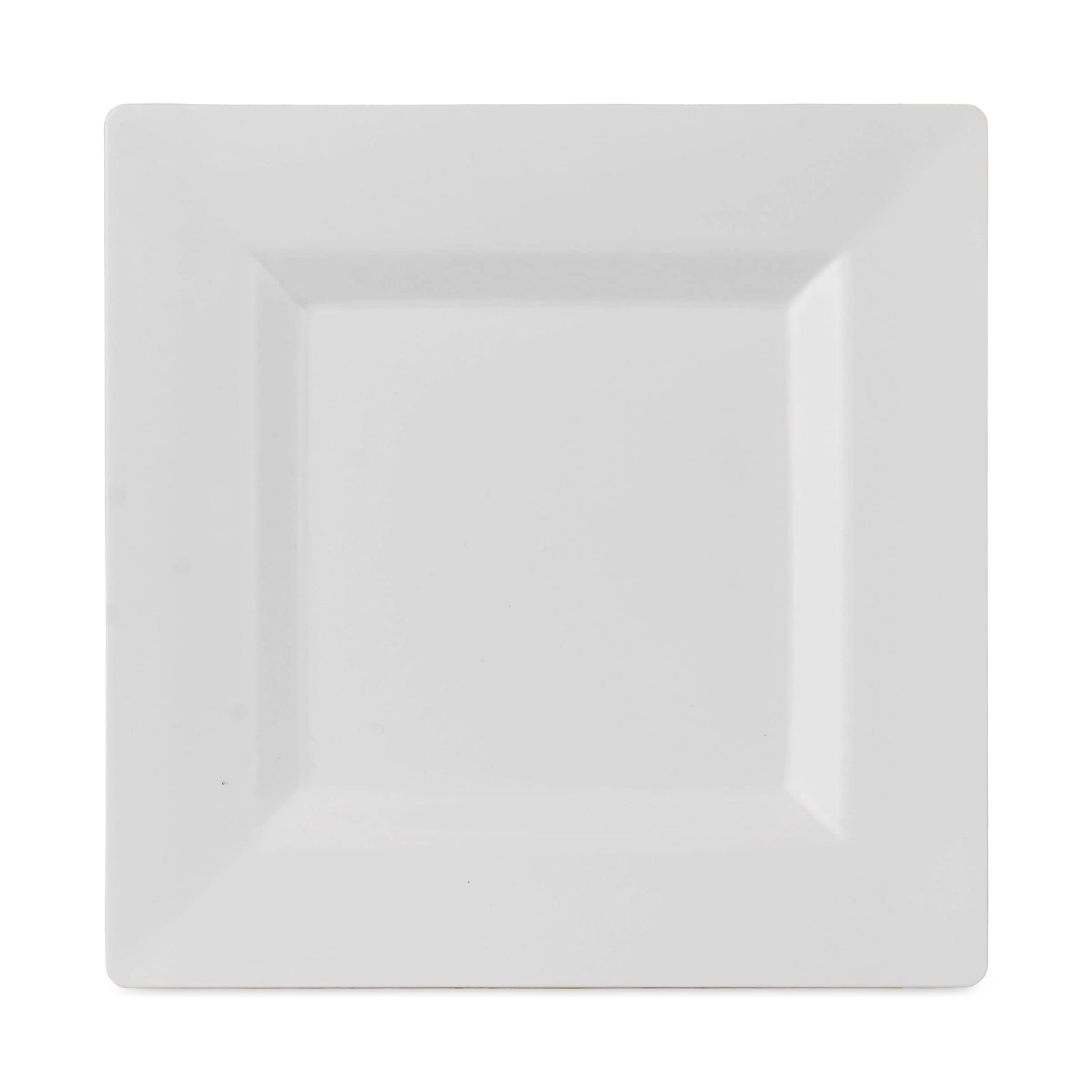 BloominGoods 10-Inch White Disposable Square Dinner Plates - 50-Pack Heavy Duty Plastic Plates for Weddings, Parties & Catering | BPA-Free & Eco-Friendly | Perfect for Indoor/Outdoor Events, Picnics & Buffet Serving